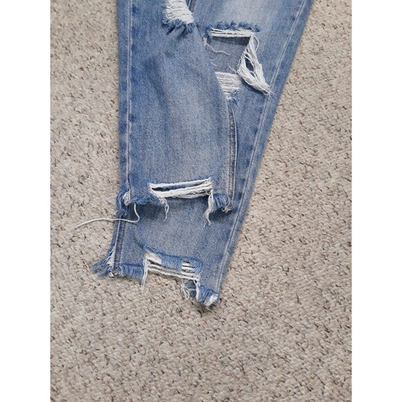 7x27 Shop Stevie high-rise straight leg ripped distressed Raw Fray hem - Picture 3 of 6